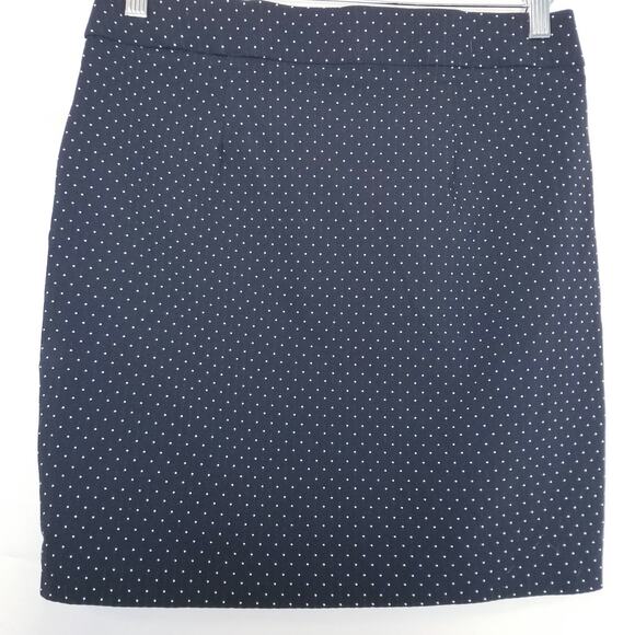 Worthington Black White Polka Dot Mini Pencil Skirt Rayon Blend Stretch Size PM - Picture 2 of 4